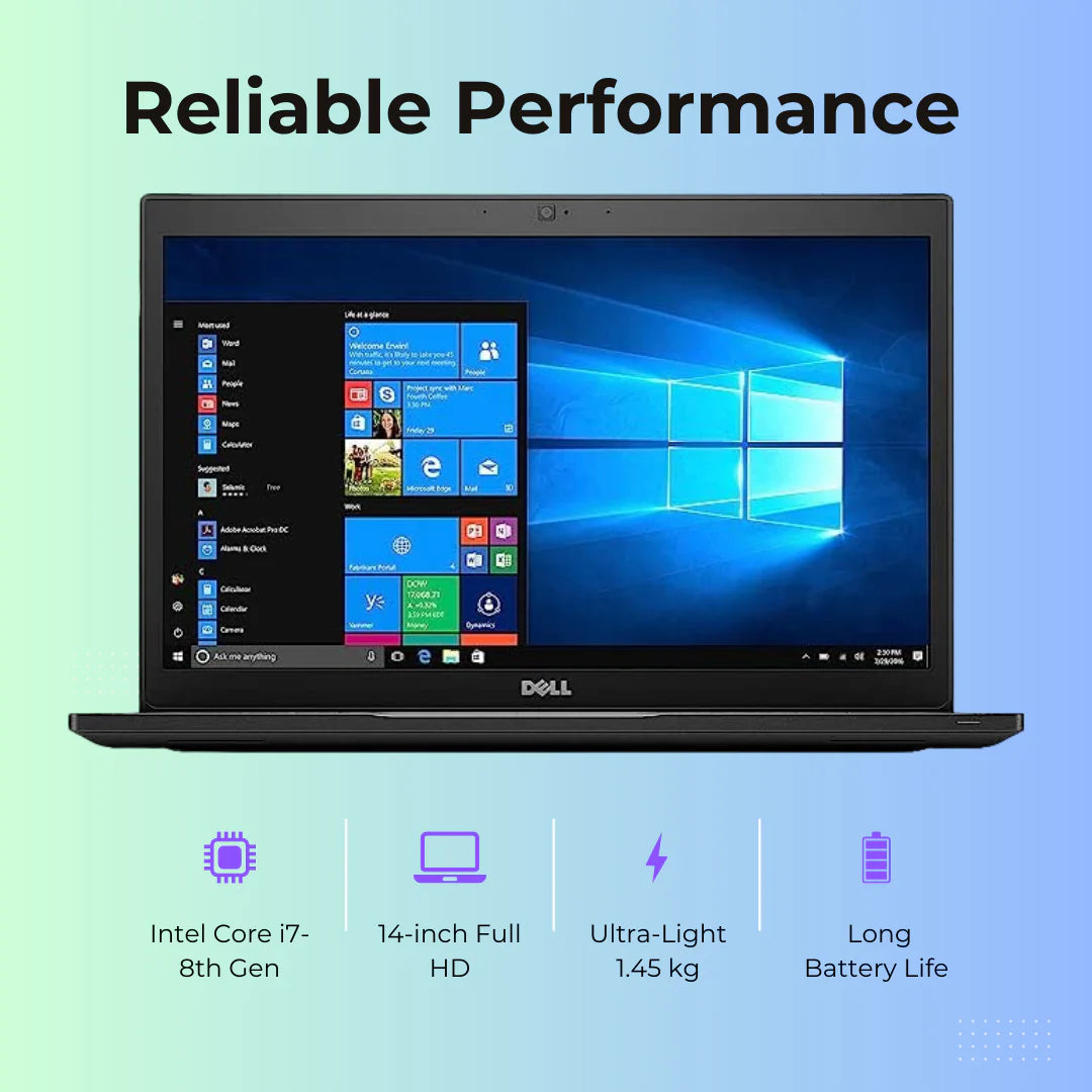(Refurbished) Dell Latitude 7490 14" Laptop Intel Core i7 8th Gen 16GB RAM 512GB SSD Win 10 Pro