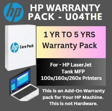 U04THE-1 Year to 5 Years (4 Yrs Onsite) for HP LaserJet Tank MFP 100x/160x/260x Printers