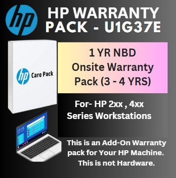 U1G37E-Additional 1 Year NBD Onsite Warranty (3 YR TO 4 YRS) for HP 200/400 Series Workstations