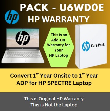 U6WD0E-Convert 1 year Onsite to 1 Year Accidental Damage Warranty for HP Spectre Laptops