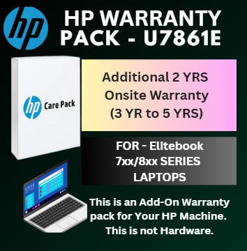 U7861E-Additional 2 Years NBD Onsite Warranty for HP Elitebook Laptops (3 TO 5 YRS)