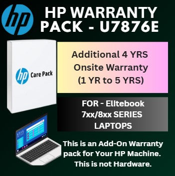U7876E-Additional 4 Years NBD Onsite Warranty for HP Elitebook Laptops (1 TO 5 YRS)