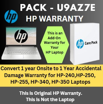 U9AZ7E-Convert 1 year Onsite to 1 Year Accidental Damage Warranty for HP-240,HP-250, HP-255, HP-340, HP-350 Laptops