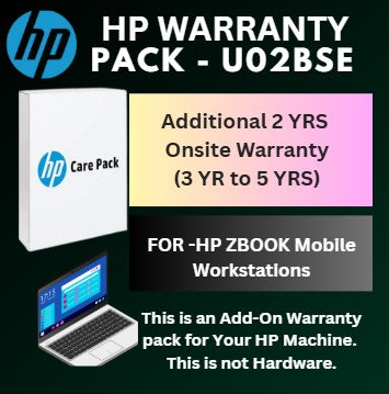 U02BSE-Additional 2 Years NBD Onsite Warranty (3 YR TO 5 YRS) for HP ZBOOK Mobile Workstations