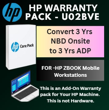 U02BVE-Convert 3 Years NBD Onsite Warranty to 3 Years ADP for HP ZBOOK Mobile Workstations