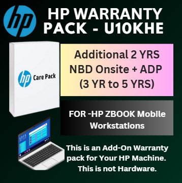 U10KHE-Additional 2 Years NBD Onsite Warranty with ADP (3 YR TO 5 YRS) for HP ZBOOK Mobile Workstations