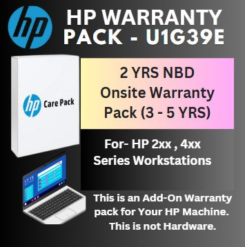 U1G39E-Additional 2 Years NBD Onsite Warranty (3 YR TO 5 YRS) for HP 200/400 Series Workstations