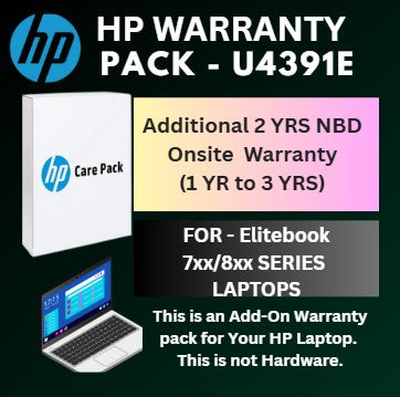 U4391E-Additional 2 Years NBD Onsite Warranty for HP Elitebook Laptops
