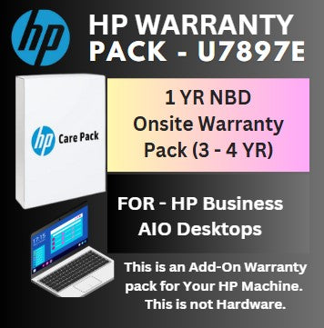 U7897E-Additional 1 Year NBD Onsite Warranty (3 YR TO 4 YRS) for HP Business AIO Desktops