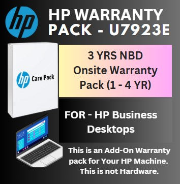 U7923E-Additional 3 Years NBD Onsite Warranty (1 YR TO 4 YRS) for HP Business Desktops