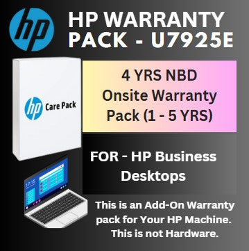 U7925E-Additional 4 Years NBD Onsite Warranty (1 YR TO 5 YRS) for HP Business Desktops