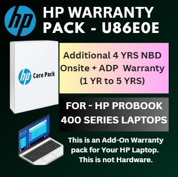U86E0E-Additional 4 Years NBD Onsite Warranty with ADP for HP Probook 400 Series Laptops