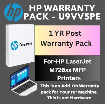U9VV5PE-1 Year Post Warranty for HP LaserJet M726xx MFP Printers