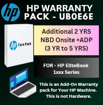 UB0E6E-Additional 2 Years NBD Onsite Warranty with ADP (3 YR TO 5 YRS) for HP Elitebook 1xxx Series