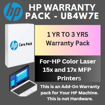 UB4W7E-1 Year to 3 Years (2 Yrs Onsite) for HP Color Laser 15x and 17x MFP Printers
