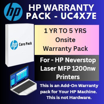 UC4X7E-1 Year to 5 Years (4 Yrs Onsite) for HP Neverstop Laser MFP 1200nw Printers