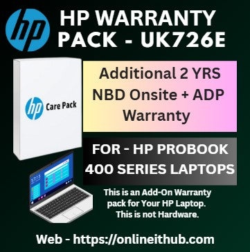 UK726E-Additional 2 Years NBD Onsite Warranty with ADP for HP Probook 400 Series Laptops